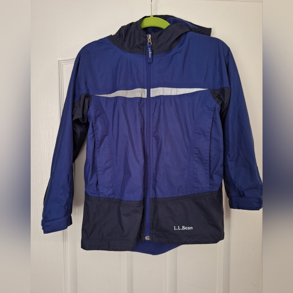 L.L. Bean Kids Navy and Blue Raincoat
